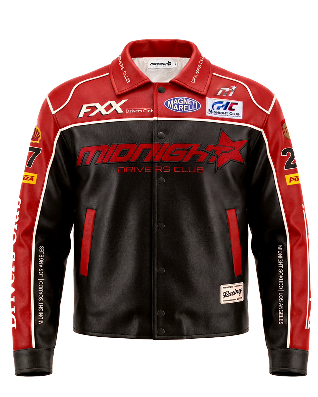 Midnight Drivers Club Leather Racing Jacket