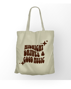 Midnight Drives & Good Music Tote Bag