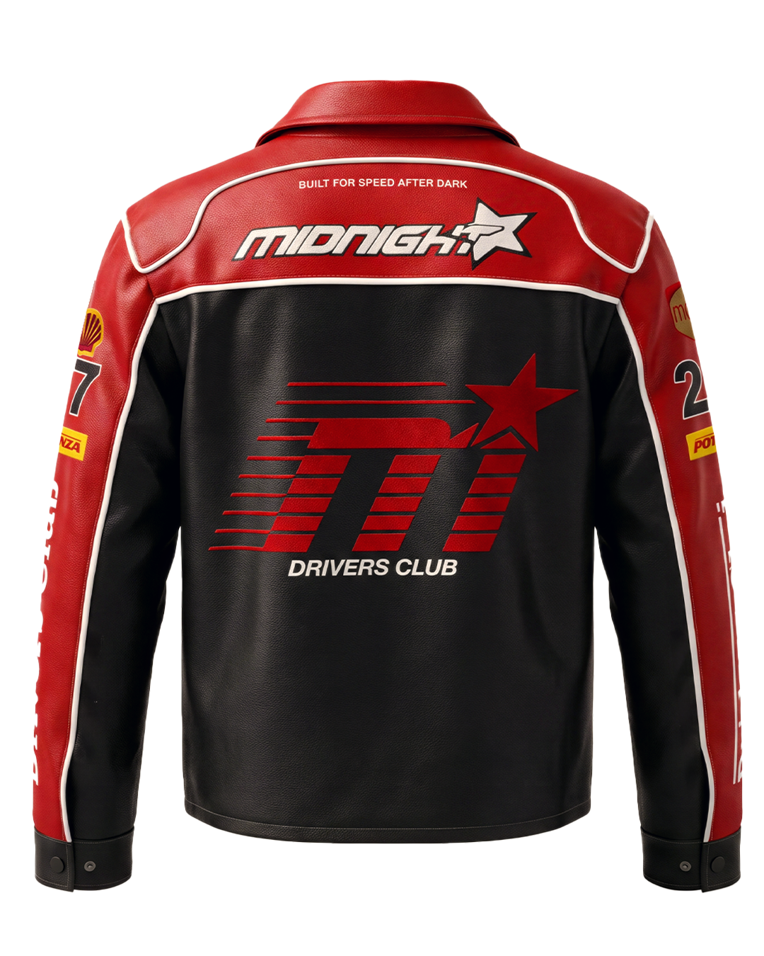 Midnight Drivers Club Leather Racing Jacket