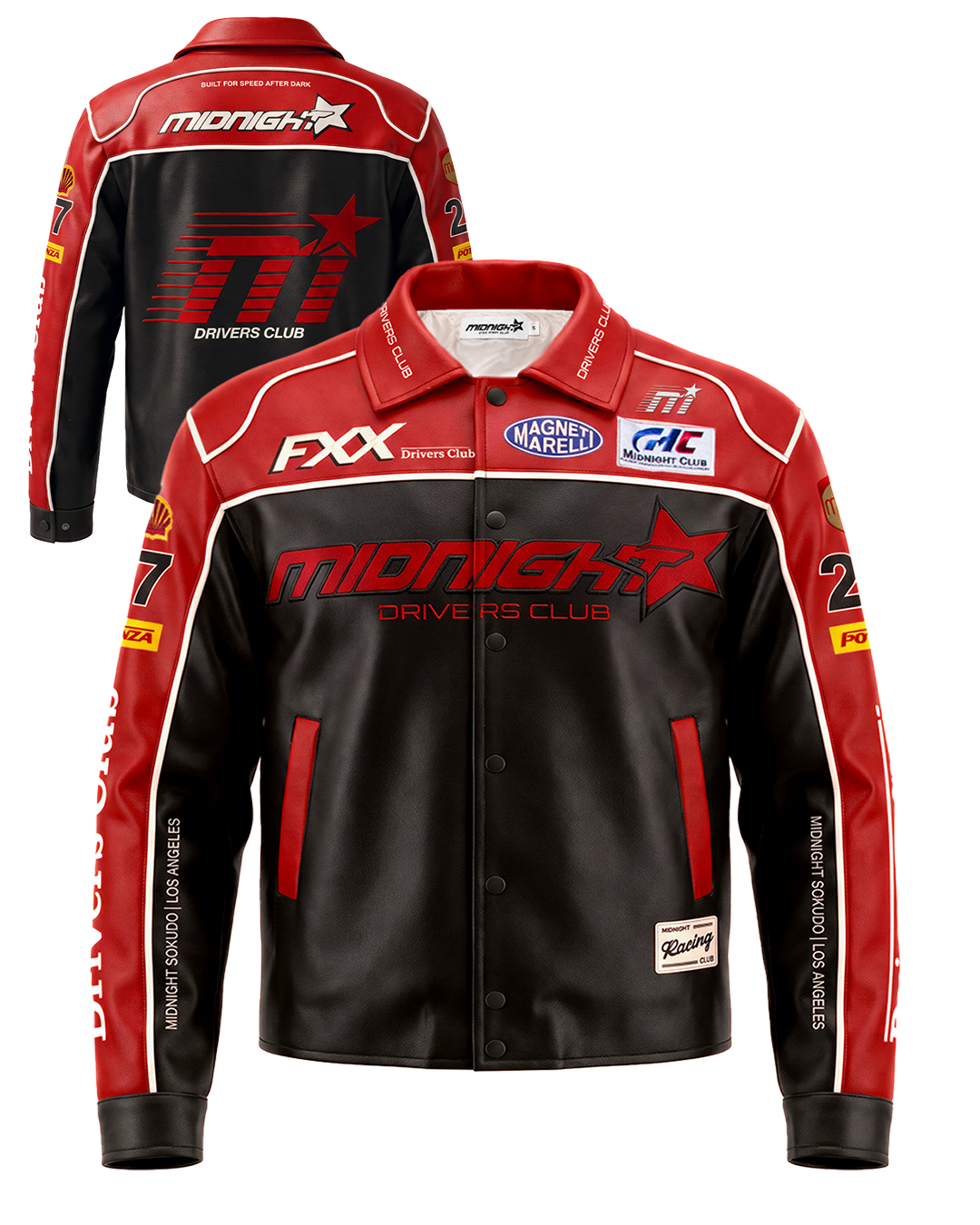 Midnight Drivers Club Leather Racing Jacket