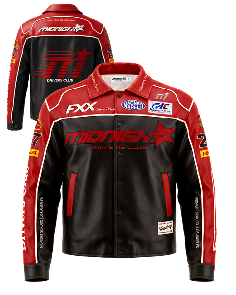 Midnight Drivers Club Leather Racing Jacket – MidnightSokudo