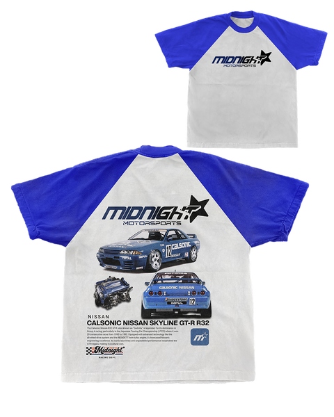 CALSONIC RACING TEAM Tシャツ Lサイズ R34GTR Vtg NOS Nissan Skyline GT-R R32 Nismo Team Calsonic Impul